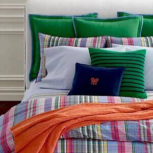 Ralph Lauren Amagansett Summer Hill Plaid King Comforter  *RARE*